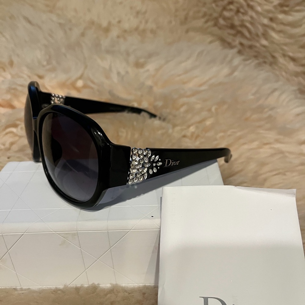 Dior Black Sunglasses with Crystal Accents - Picture 11 of 12